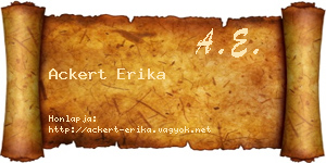 Ackert Erika névjegykártya